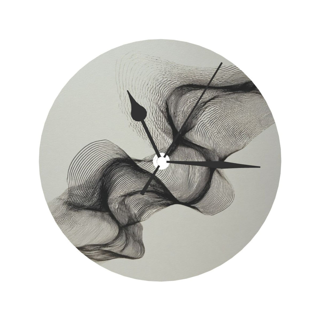 Artistic Line Round Wall Clock - Modern Minimalist Decorative Clock for Living Room & Bedroom (Diameter 9.84in/25cm, Thickness 0.2in/0.5cm)