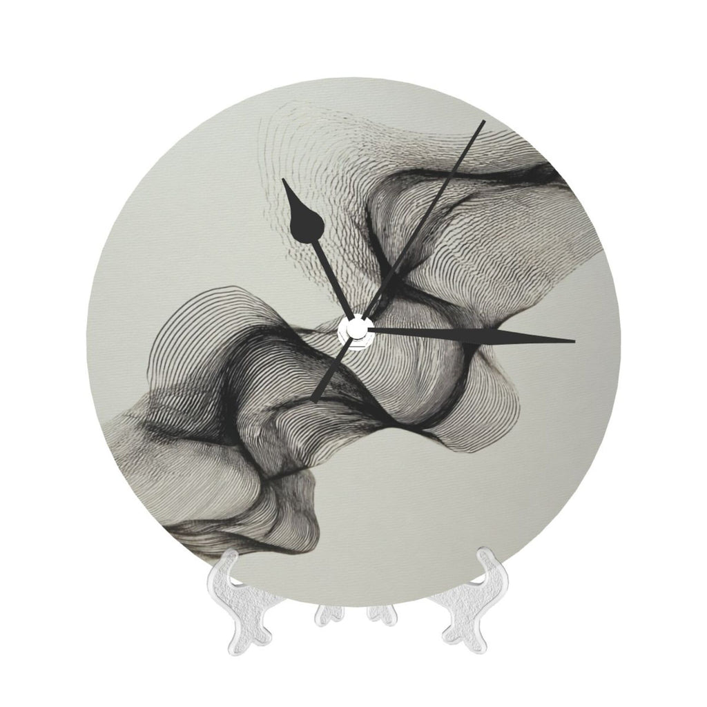 Artistic Line Round Wall Clock - Modern Minimalist Decorative Clock for Living Room & Bedroom (Diameter 9.84in/25cm, Thickness 0.2in/0.5cm)