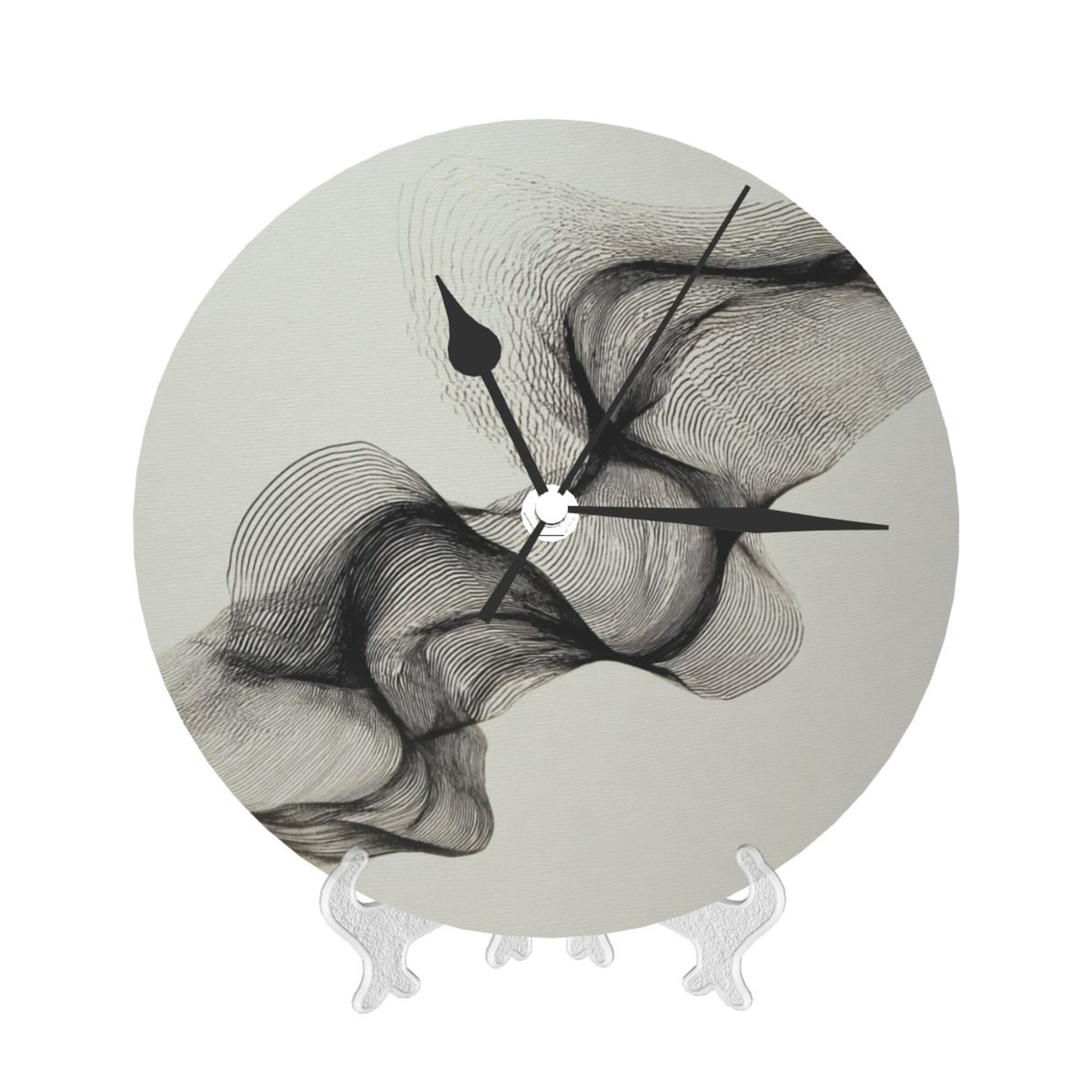 Artistic Line Round Wall Clock - Modern Minimalist Decorative Clock for Living Room & Bedroom (Diameter 9.84in/25cm, Thickness 0.2in/0.5cm)
