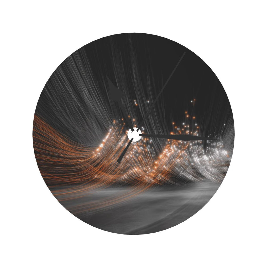 Artistic Light - Shadow Round Wall Clock - Modern Decorative Clock for Living Room & Bedroom (Diameter 9.84in/25cm, Thickness 0.2in/0.5cm)