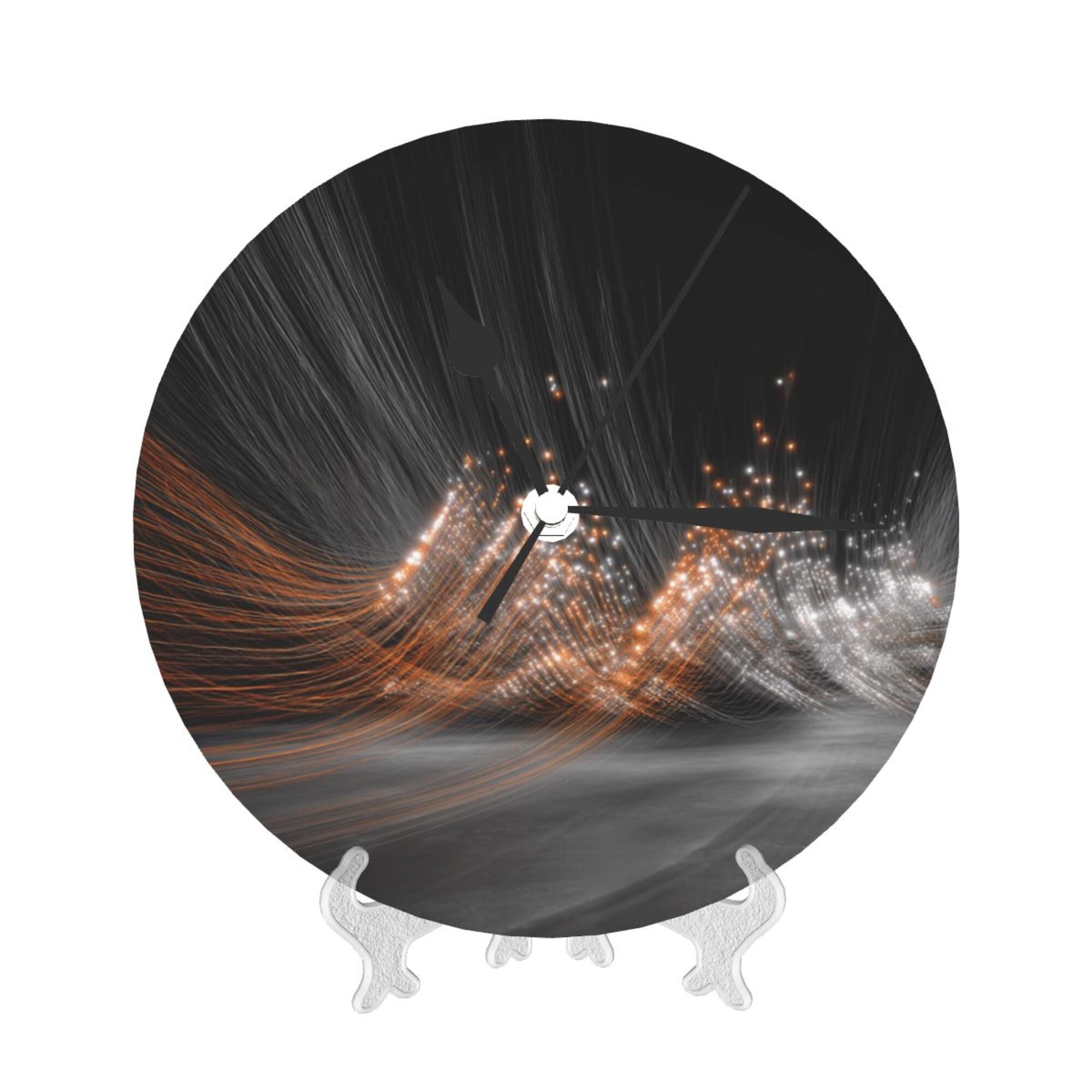 Artistic Light - Shadow Round Wall Clock - Modern Decorative Clock for Living Room & Bedroom (Diameter 9.84in/25cm, Thickness 0.2in/0.5cm)