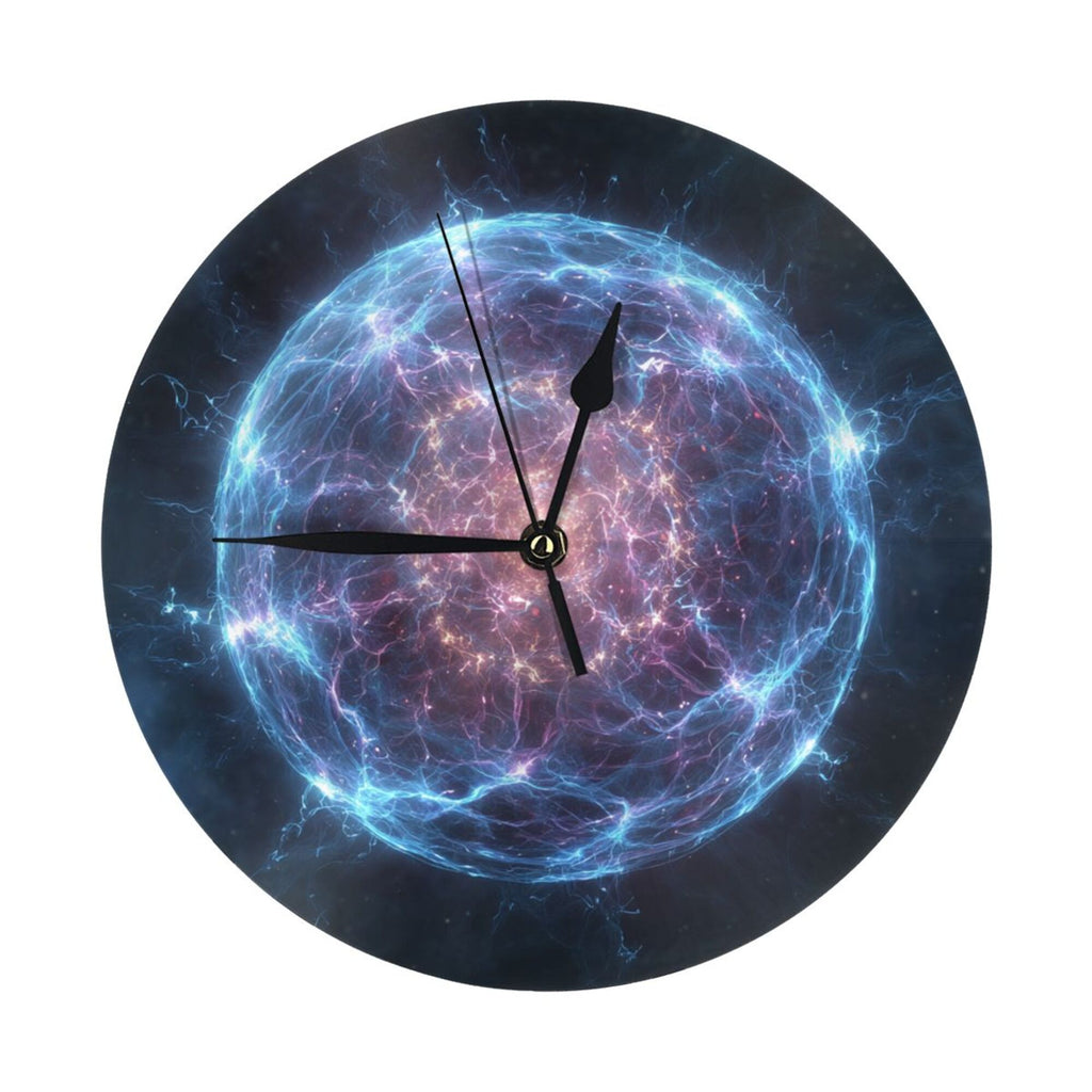 Cosmic Energy Ball Art Wall Clock - Modern Creative Decorative Clock for Living Room & Bedroom (Diameter 9.84in/25cm, Thickness 0.2in/0.5cm)