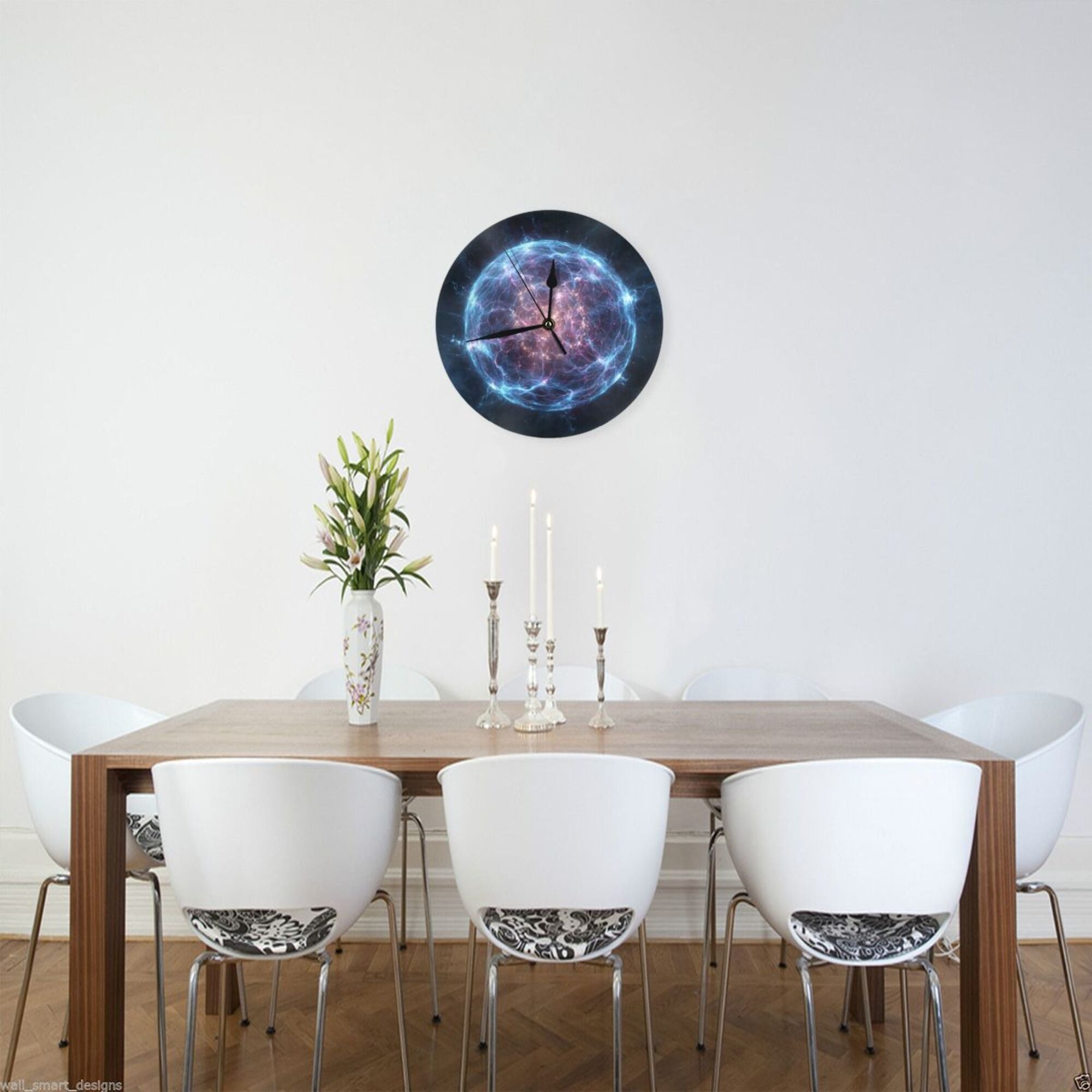Cosmic Energy Ball Art Wall Clock - Modern Creative Decorative Clock for Living Room & Bedroom (Diameter 9.84in/25cm, Thickness 0.2in/0.5cm)