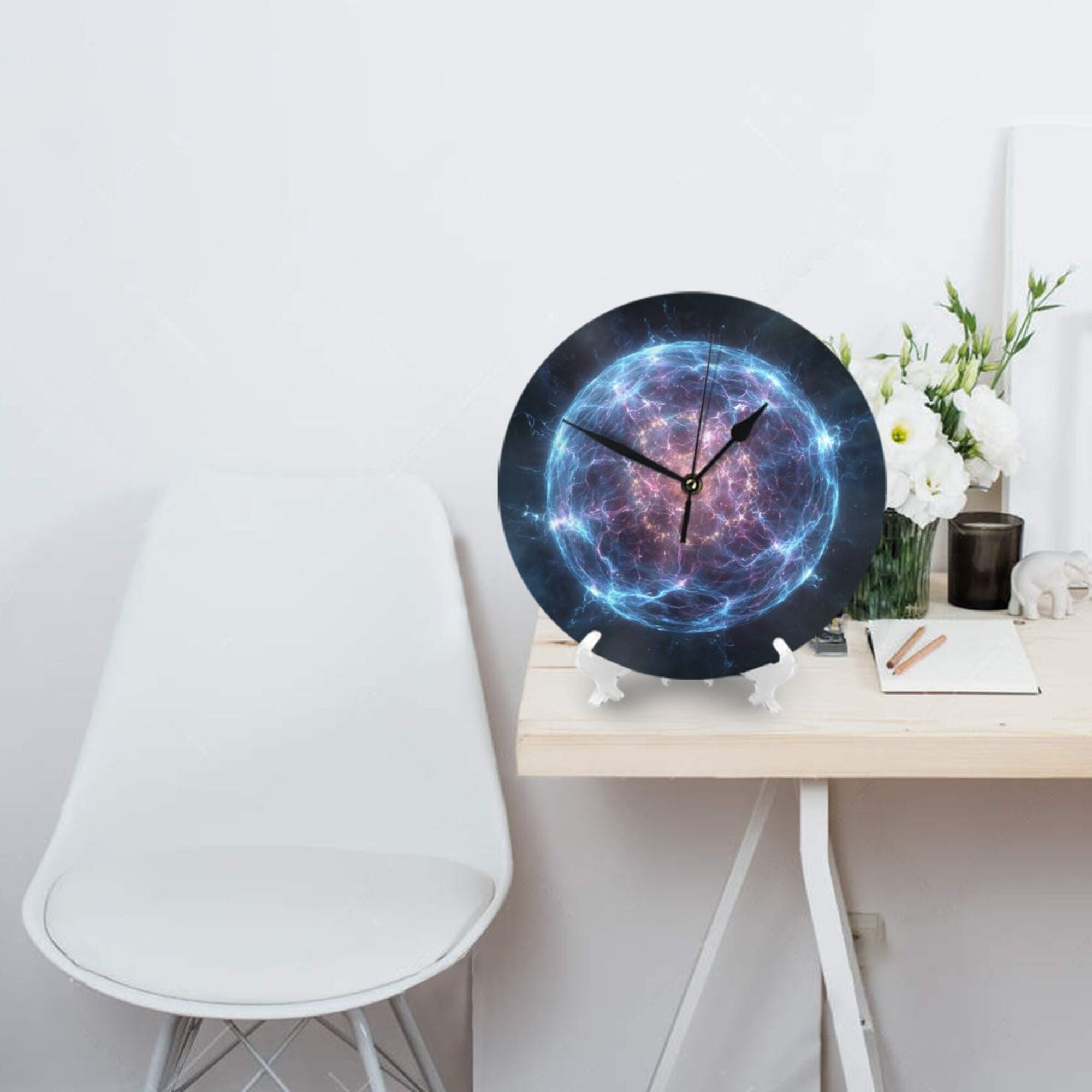 Cosmic Energy Ball Art Wall Clock - Modern Creative Decorative Clock for Living Room & Bedroom (Diameter 9.84in/25cm, Thickness 0.2in/0.5cm)
