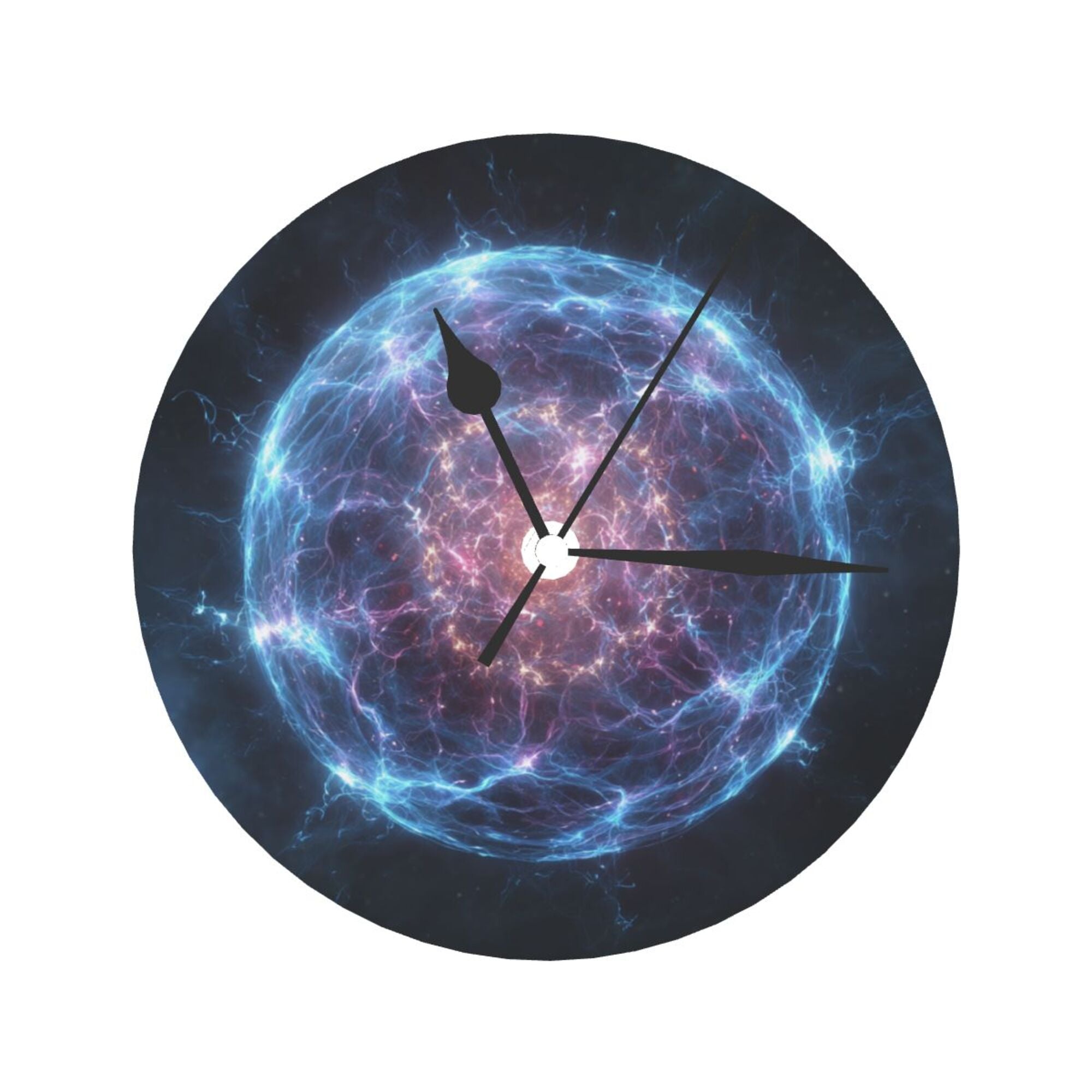 Cosmic Energy Ball Art Wall Clock - Modern Creative Decorative Clock for Living Room & Bedroom (Diameter 9.84in/25cm, Thickness 0.2in/0.5cm)