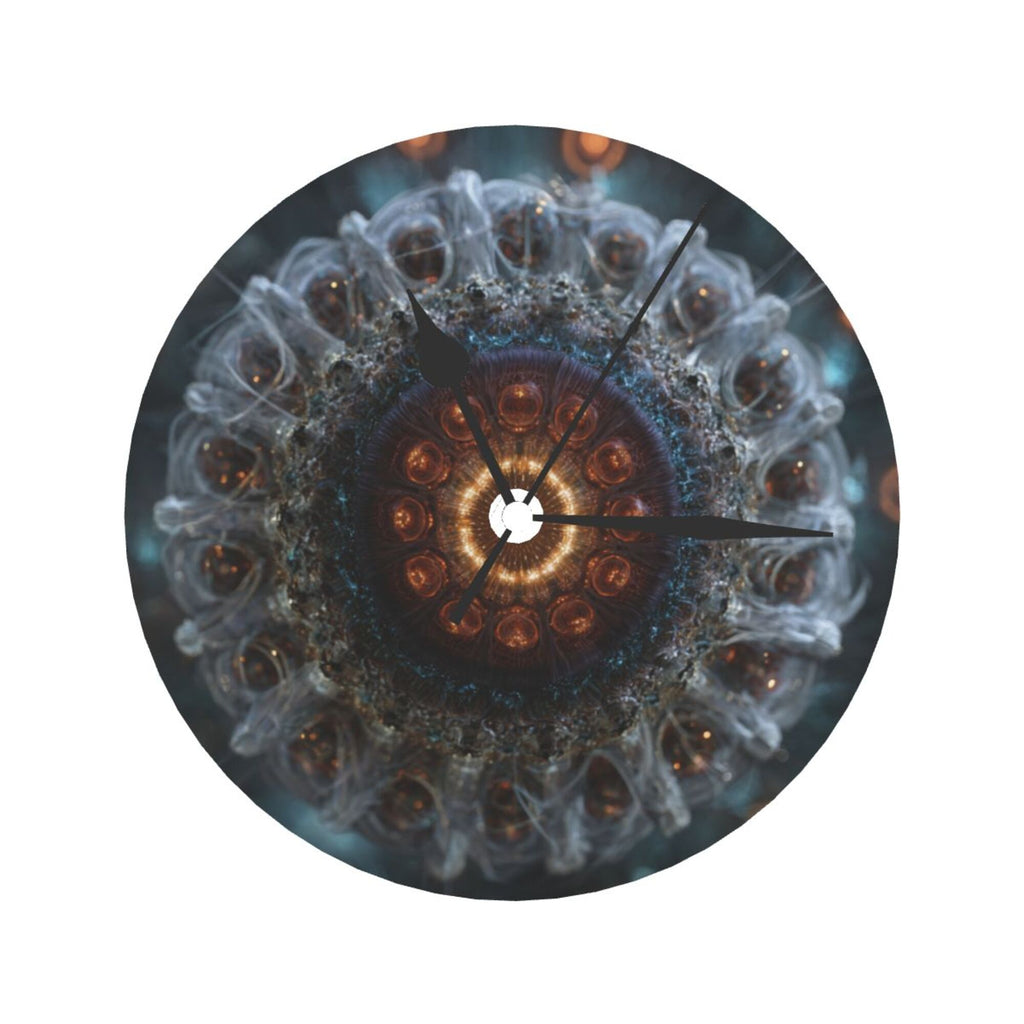 Abstract Art Mandala Round Wall Clock - Creative Decorative Clock for Living Room & Bedroom (Diameter 9.84in/25cm, Thickness 0.2in/0.5cm)